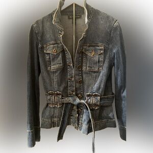INC International Concepts Blue Denim Belted Jacket